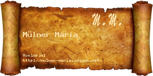 Mülner Mária névjegykártya